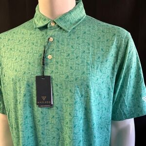 New mens XL Maelreg Green Whiskey Glasses golf polo